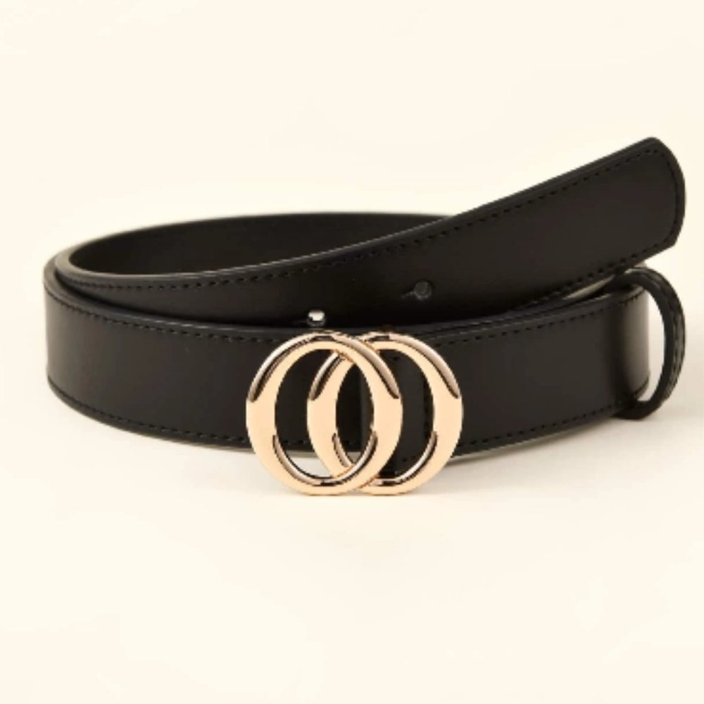 Black Double Ring Belt